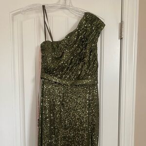 Mac Duggal Olive Green One Shoulder Dress! New with all tags!